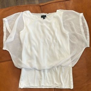 THE LIMITED Sheer White Top with lining